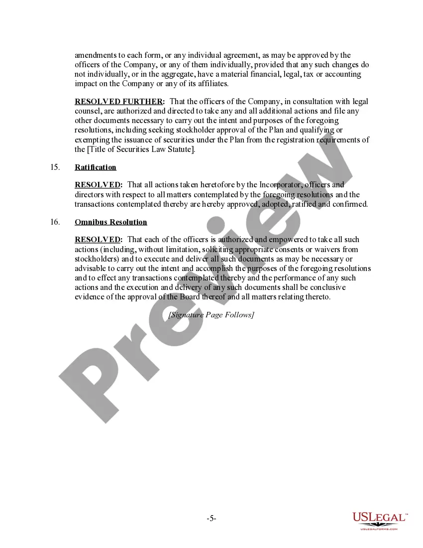 Get Initial Organizational Resolutions of the Board of Directors by Unanimous Written Consent Preview Initial Organizational Resolutions of the Board of Directors by Unanimous Written Consent