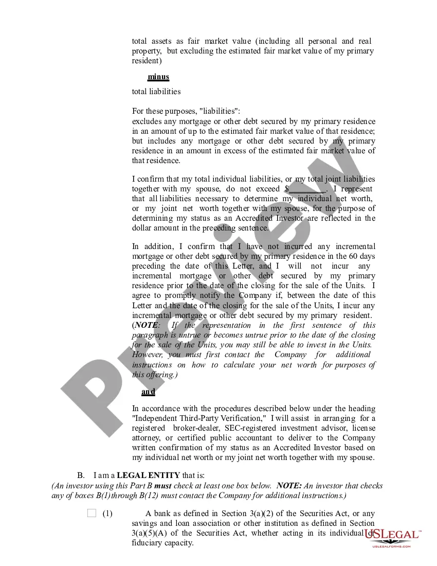 Get Accredited Investor Certification Letter Preview Accredited Investor Certification Letter