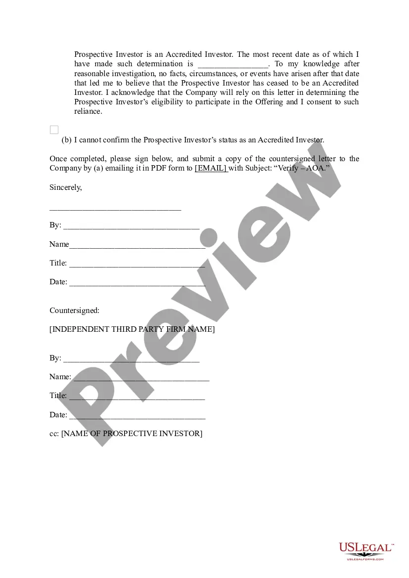 Get Accredited Investor Status Certificate Letter-Individual Preview Accredited Investor Status Certificate Letter-Individual