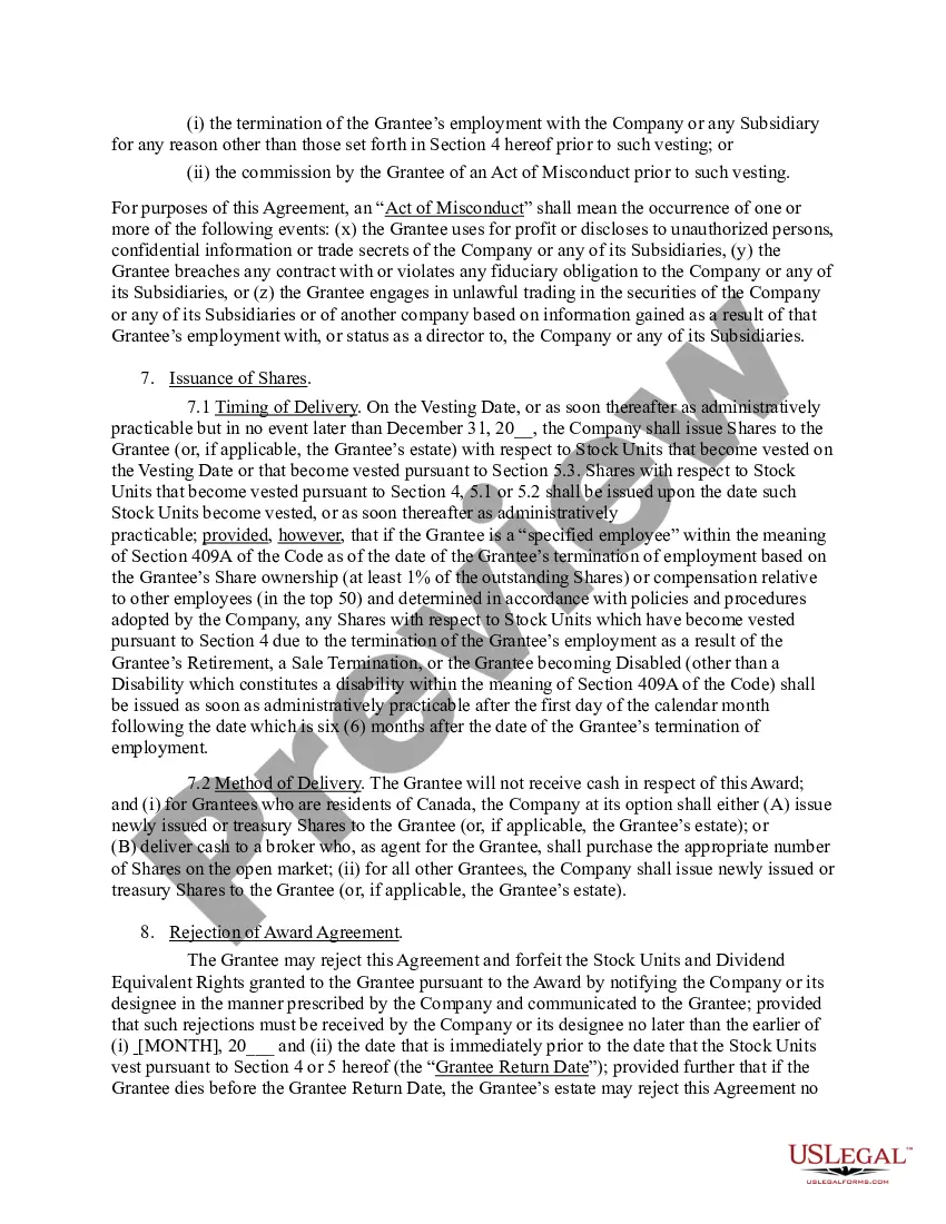 Get Stock Unit Award Agreement Preview Stock Unit Award Agreement
