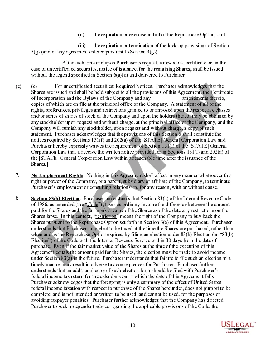 Get Common Stock Purchase Agreement with Vesting Preview Common Stock Purchase Agreement with Vesting