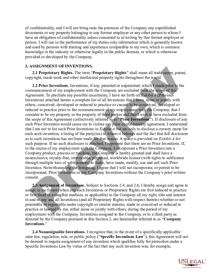 Get Employee Proprietary Information and Inventions Agreement Preview Employee Proprietary Information and Inventions Agreement