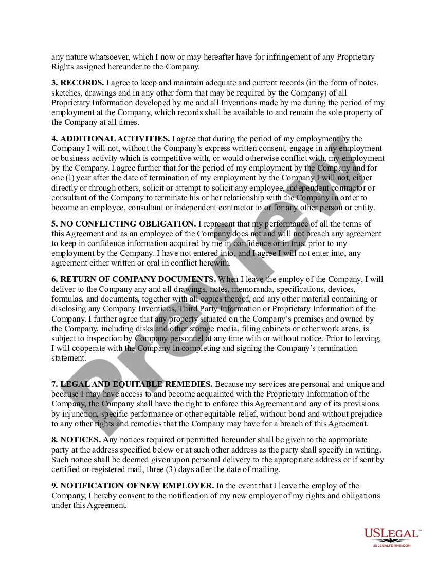 Get Employee Proprietary Information and Inventions Agreement Preview Employee Proprietary Information and Inventions Agreement