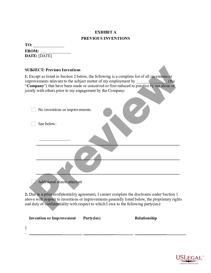 Get Employee Proprietary Information and Inventions Agreement Preview Employee Proprietary Information and Inventions Agreement