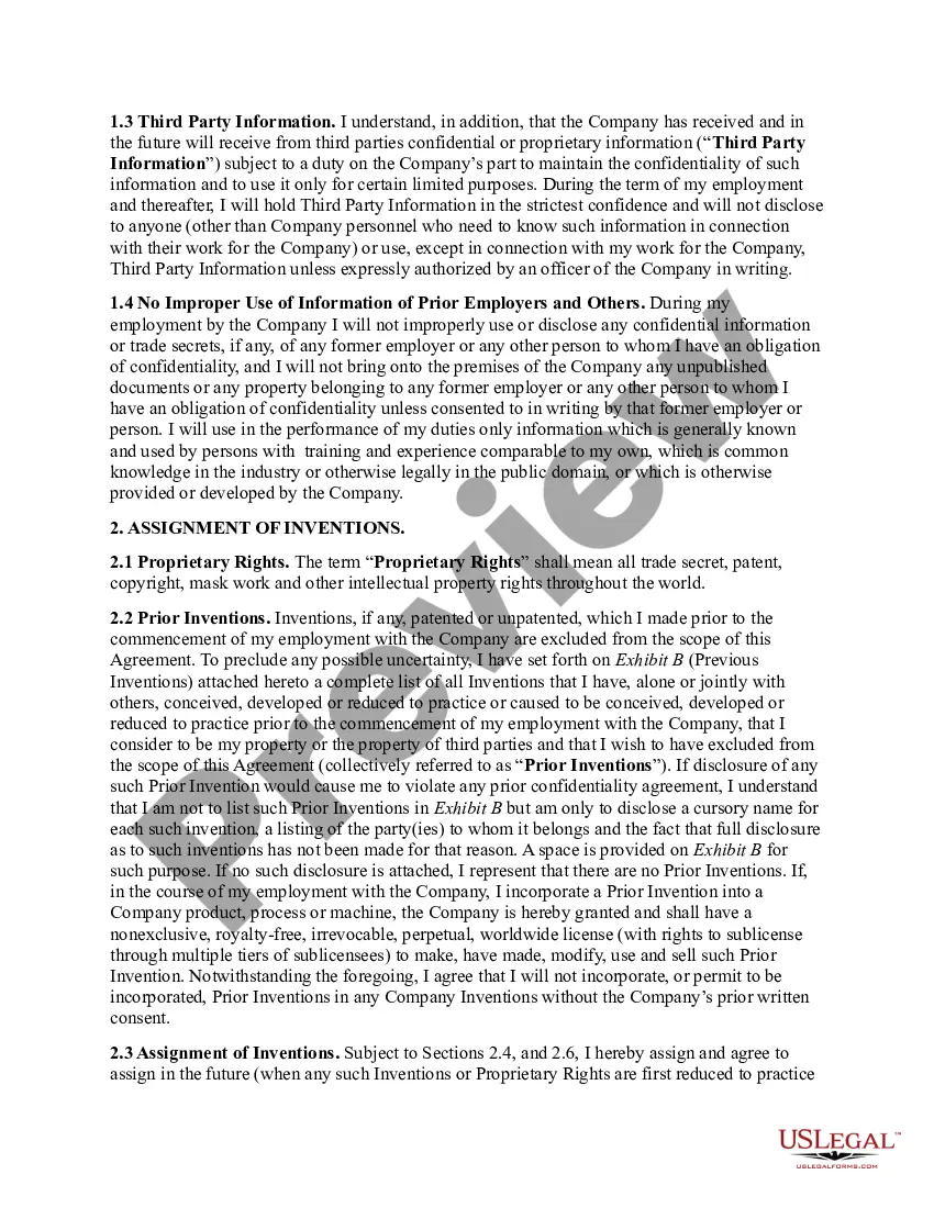 Get Employee Proprietary Information and Inventions Agreement Preview Employee Proprietary Information and Inventions Agreement