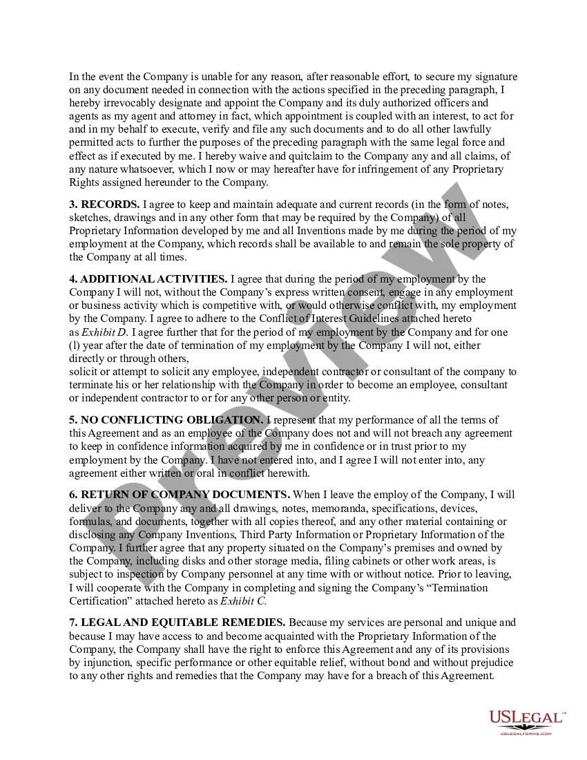 Get Employee Proprietary Information and Inventions Agreement Preview Employee Proprietary Information and Inventions Agreement
