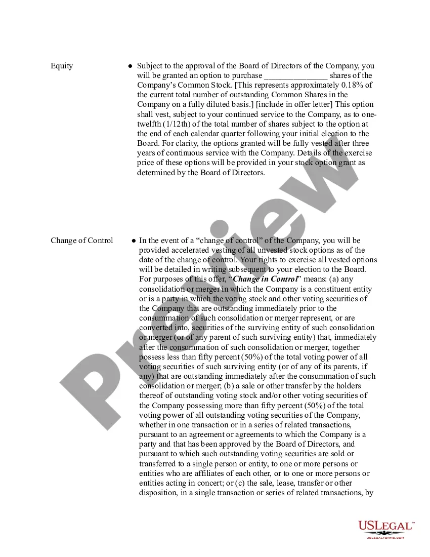 Preview Board Member Offer Letter