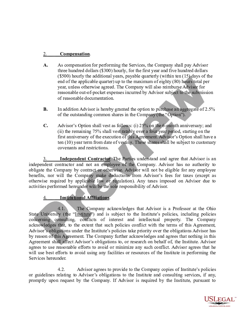 Preview Scientific Advisory Board Agreement