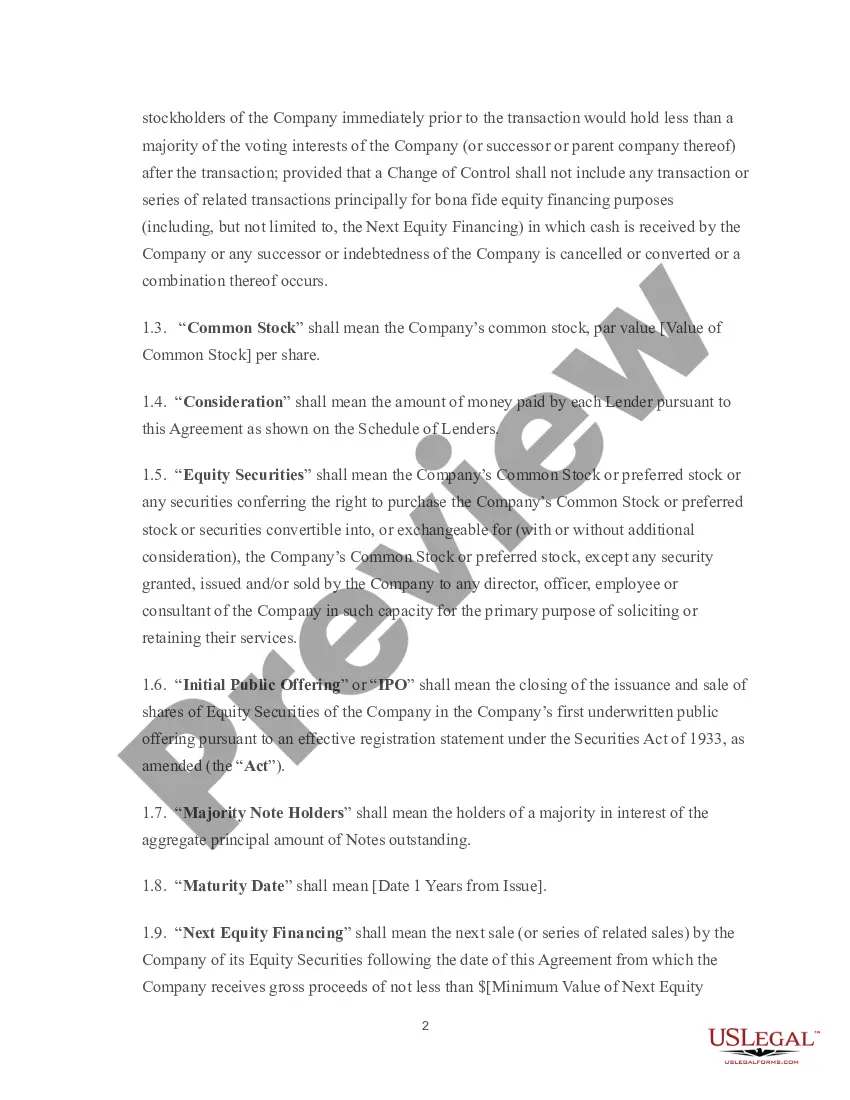 Get Convertible Note Purchase Agreement Preview Convertible Note Purchase Agreement