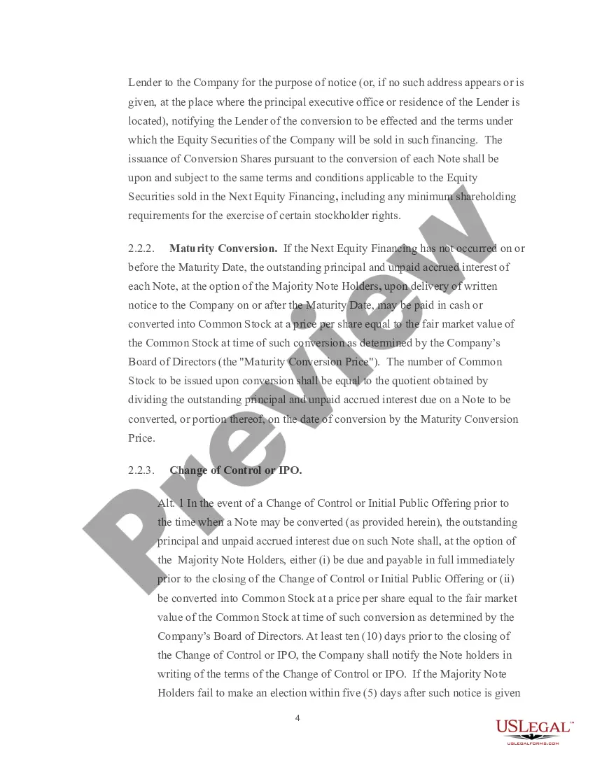 Get Convertible Note Purchase Agreement Preview Convertible Note Purchase Agreement