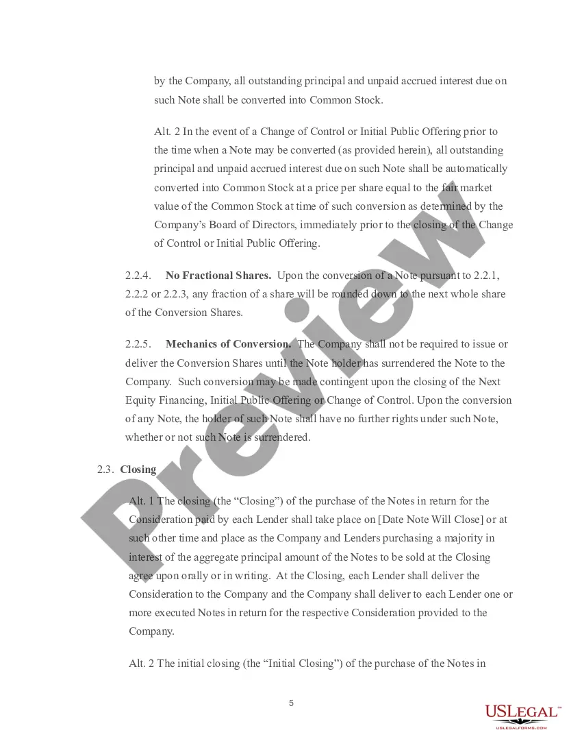 Get Convertible Note Purchase Agreement Preview Convertible Note Purchase Agreement