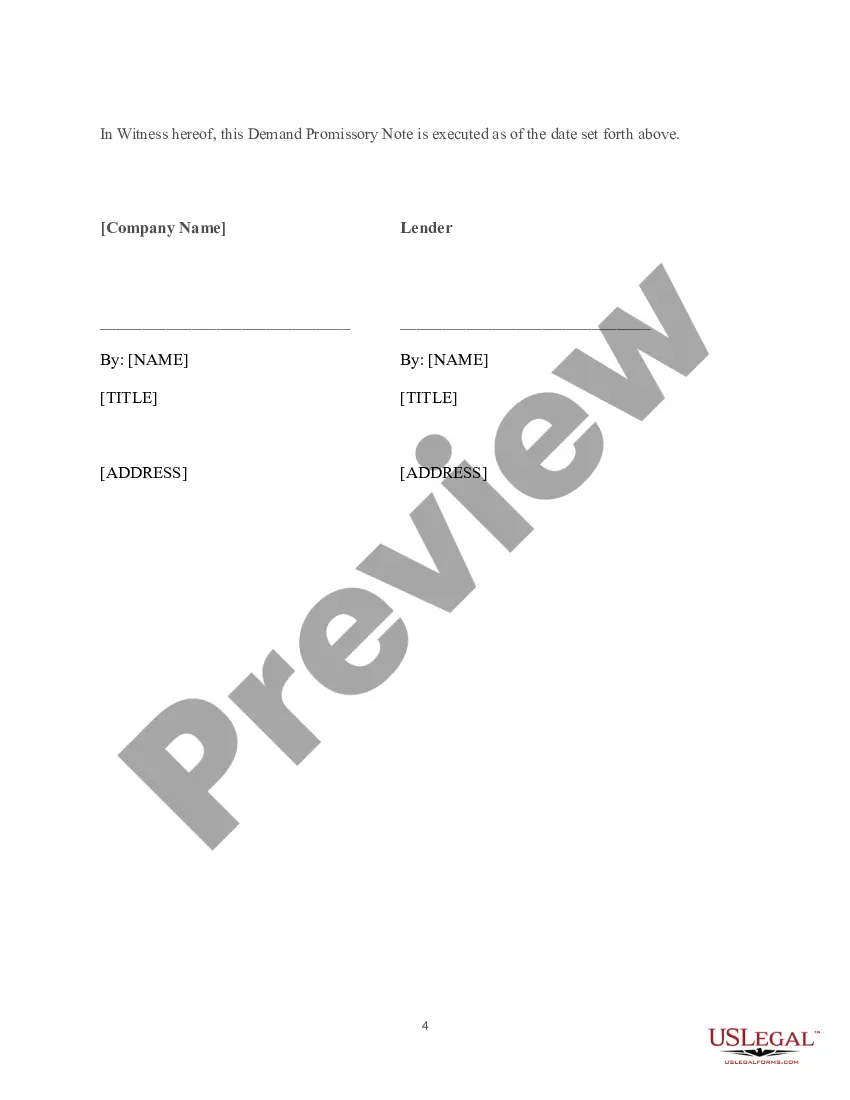 Preview Demand Promissory Note