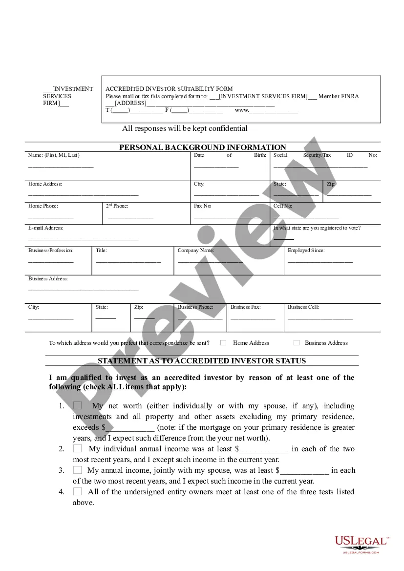 Get Accredited Investor Suitability Preview Accredited Investor Suitability