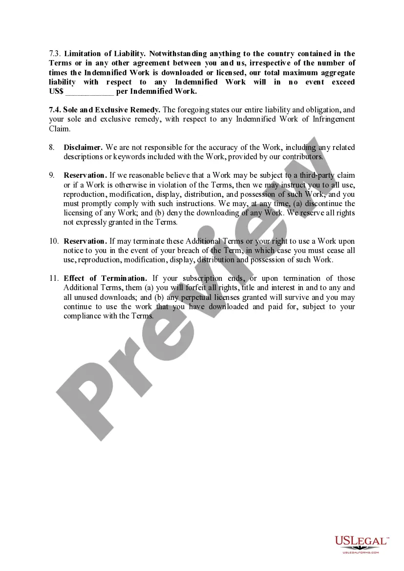 Preview Additional Terms - Standard License