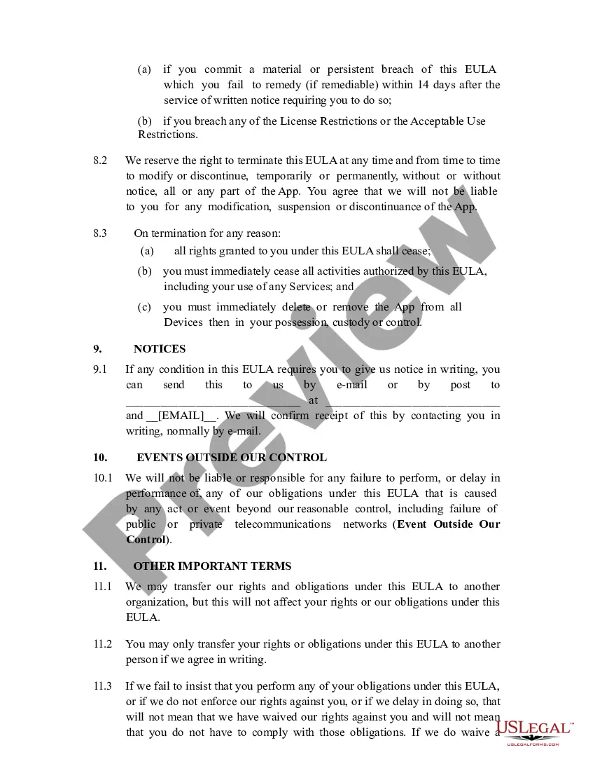 Get EULA - End User License Agreement Preview EULA - End User License Agreement