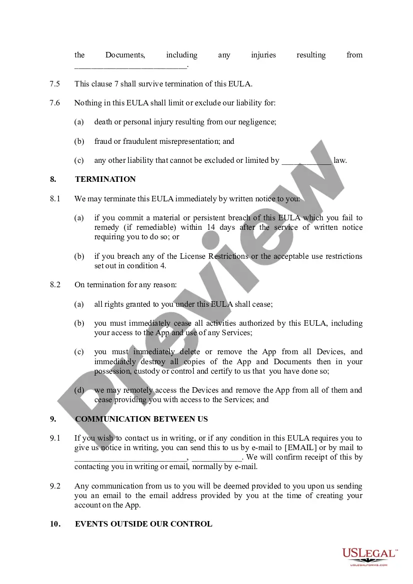 Get EULA - End User License Agreement Preview EULA - End User License Agreement