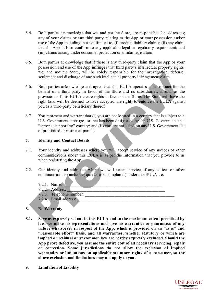 Get End User License Agreement for Mobile Applications Preview End User License Agreement for Mobile Applications