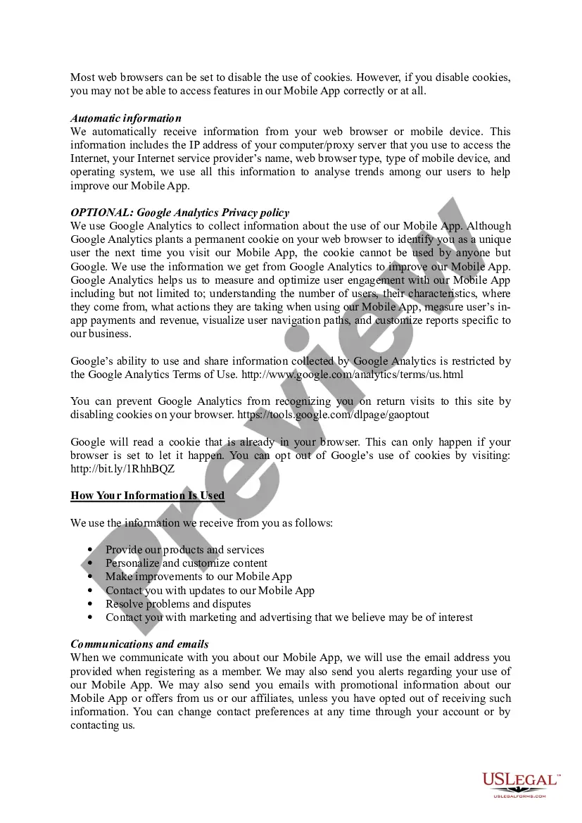 Get Mobile App Privacy Policy Preview Mobile App Privacy Policy