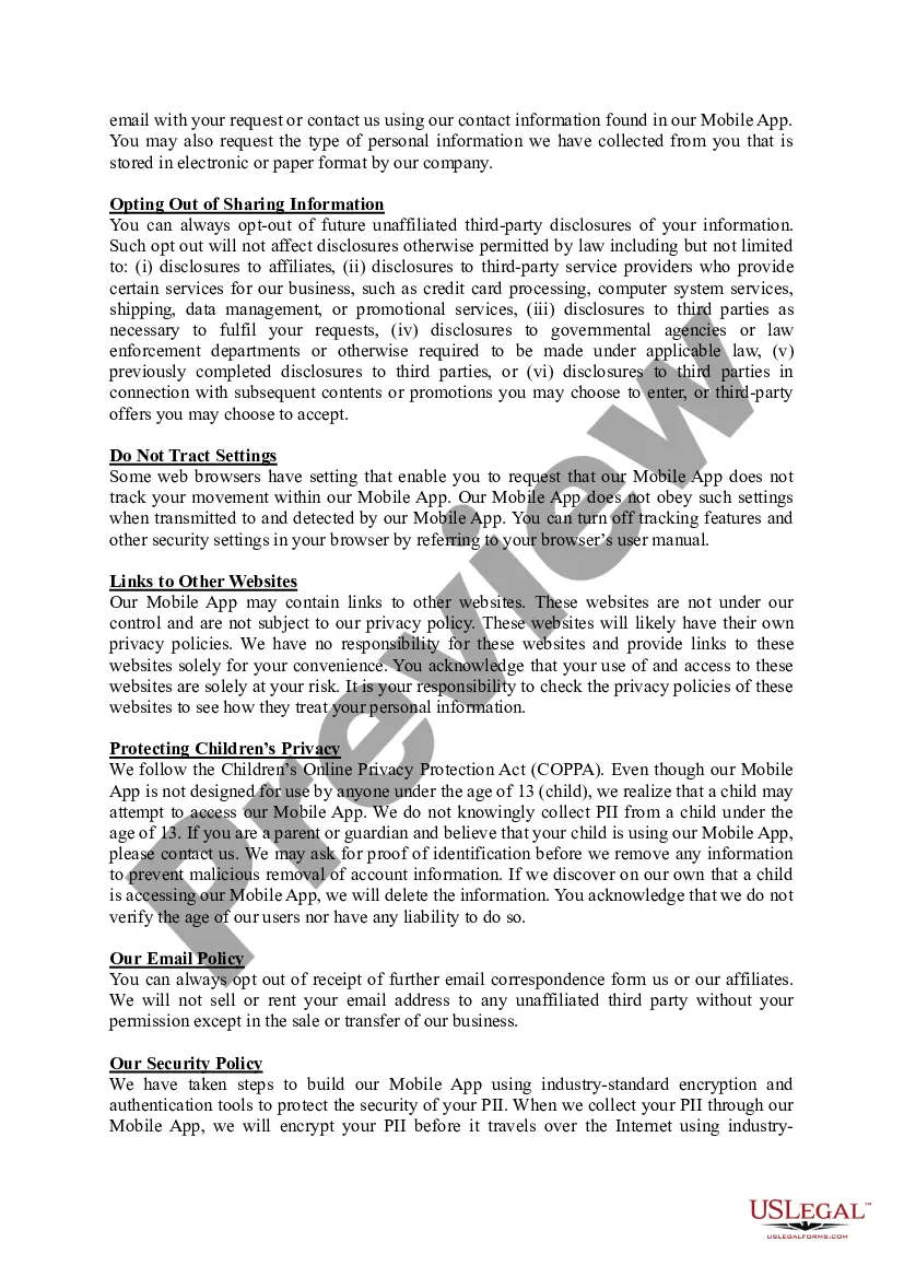Get Mobile App Privacy Policy Preview Mobile App Privacy Policy