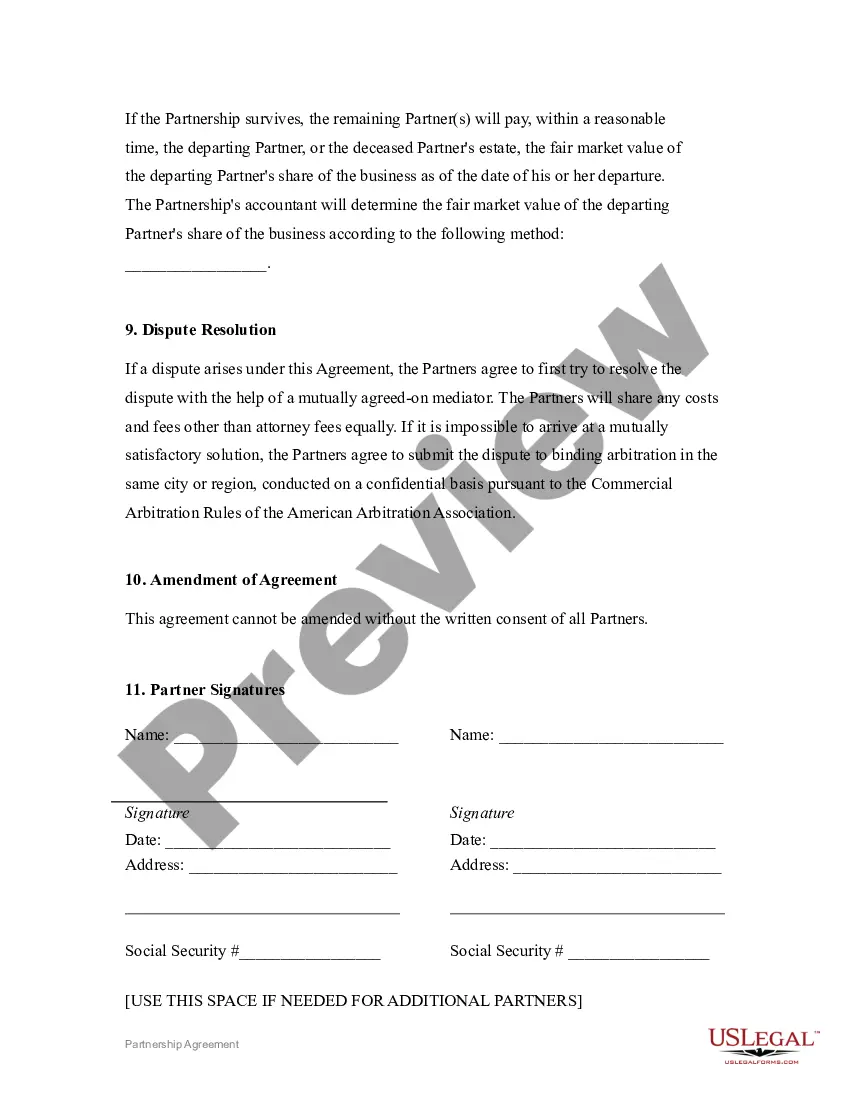 Get Partnership Agreement Preview Partnership Agreement