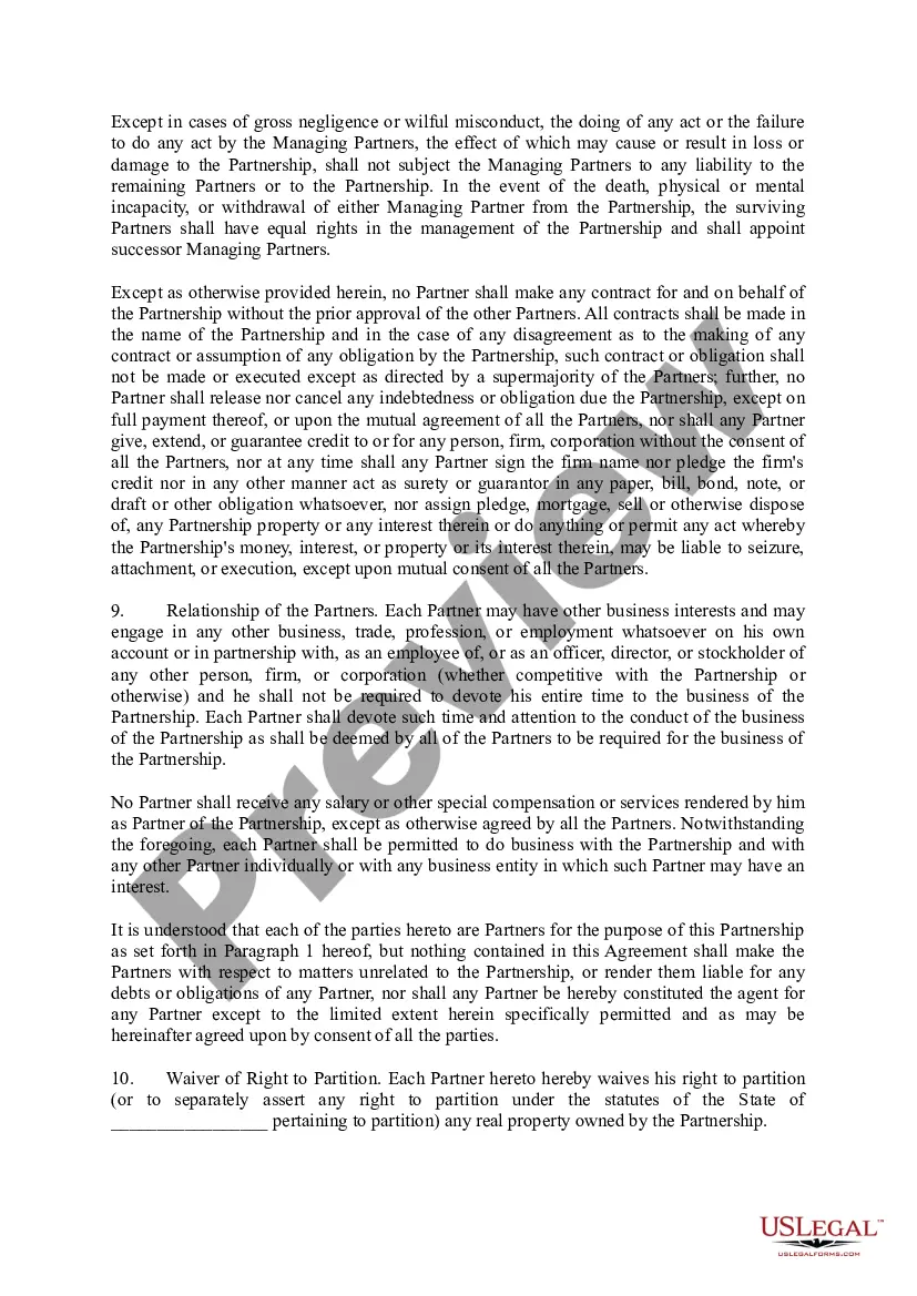 Preview Partnership Agreement