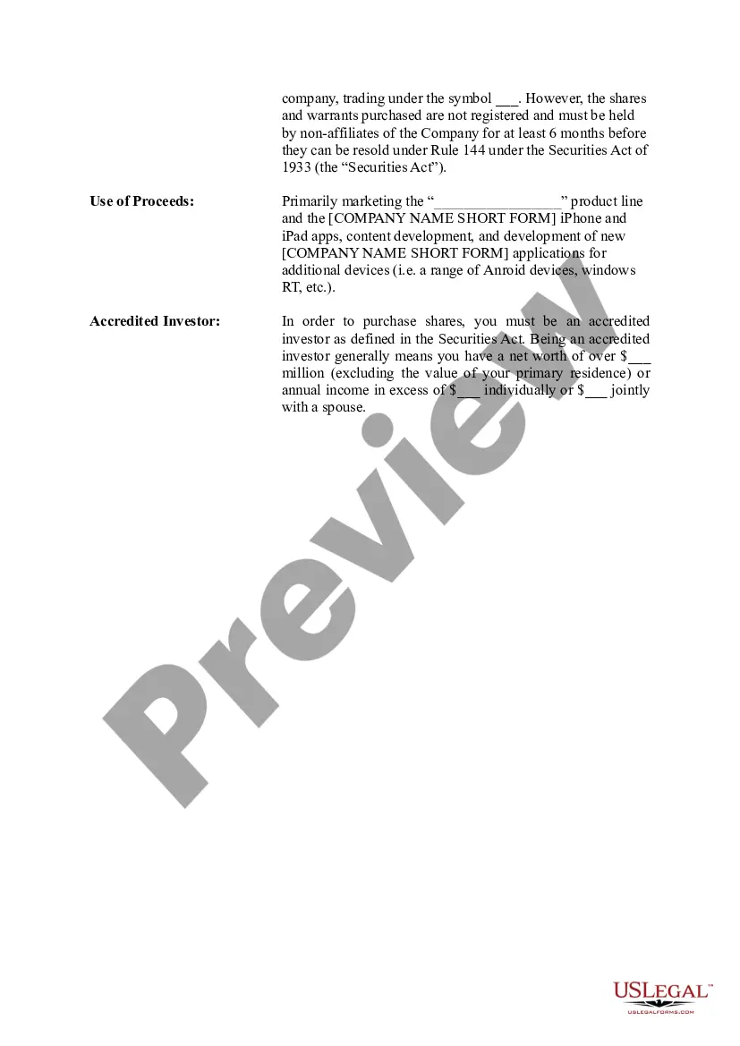 Get Term Sheet - Convertible Debt Financing Preview Term Sheet - Convertible Debt Financing
