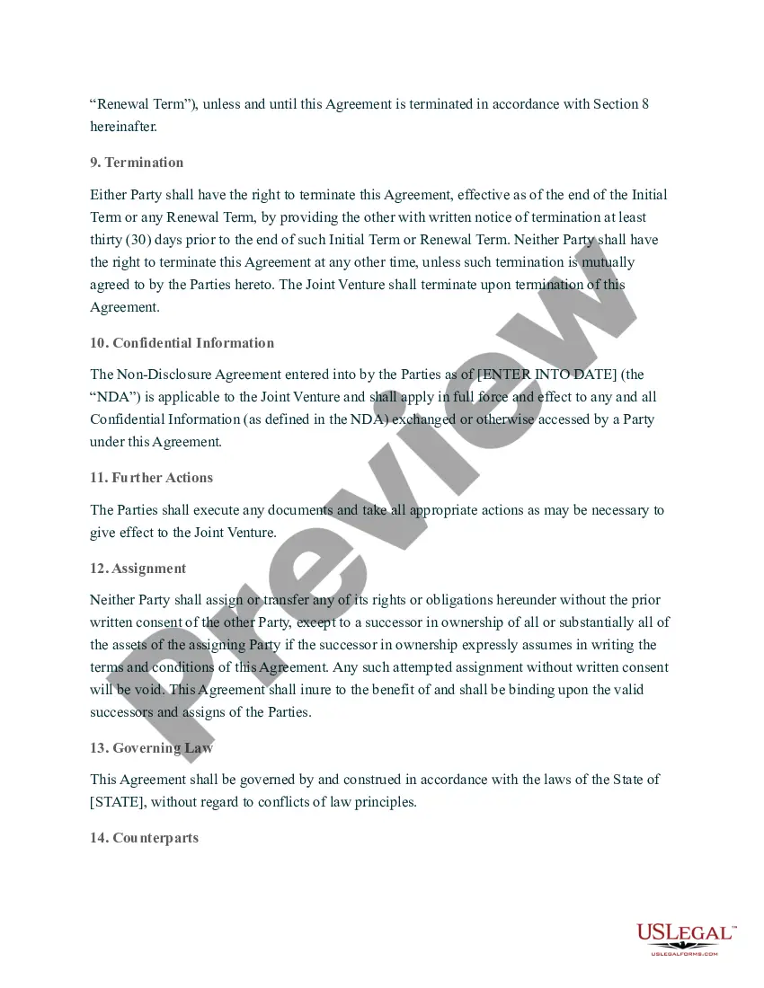 Get Joint Venture Agreement Preview Joint Venture Agreement