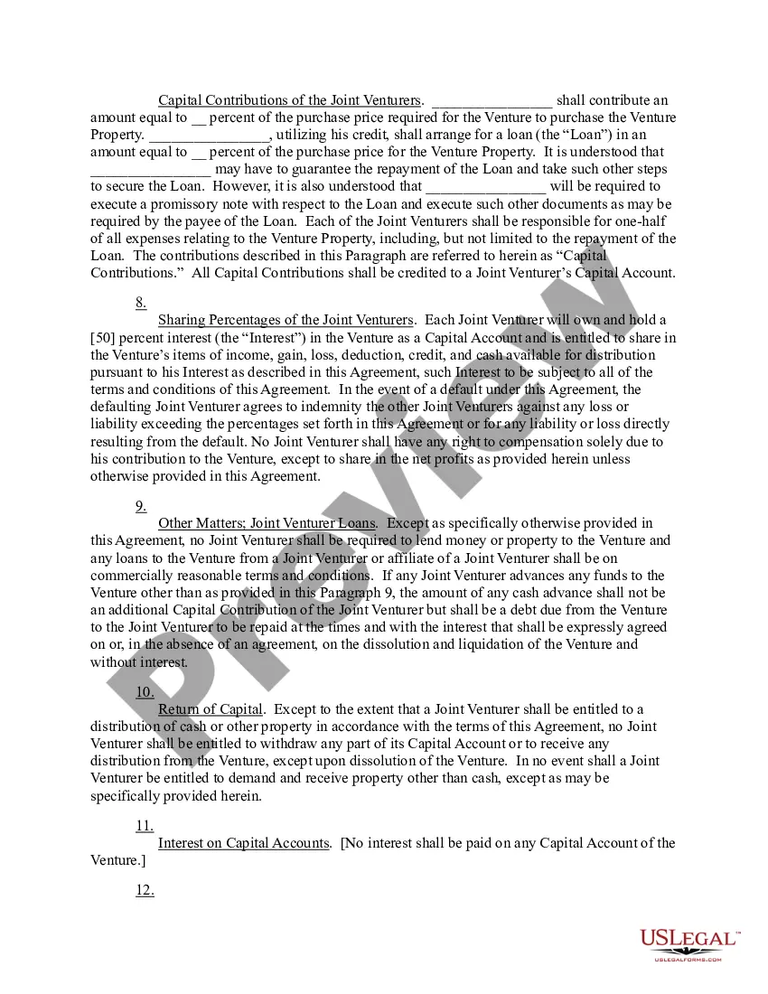 Get Joint Venture Agreement Preview Joint Venture Agreement