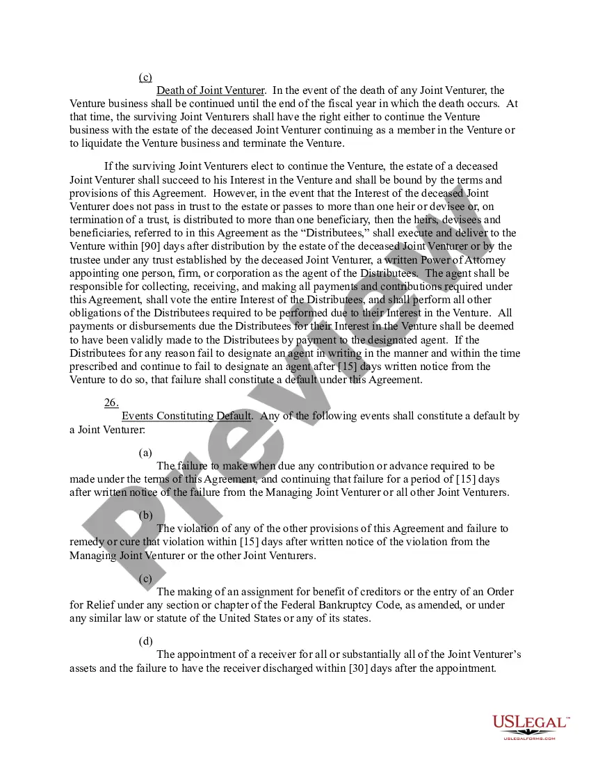 Get Joint Venture Agreement Preview Joint Venture Agreement