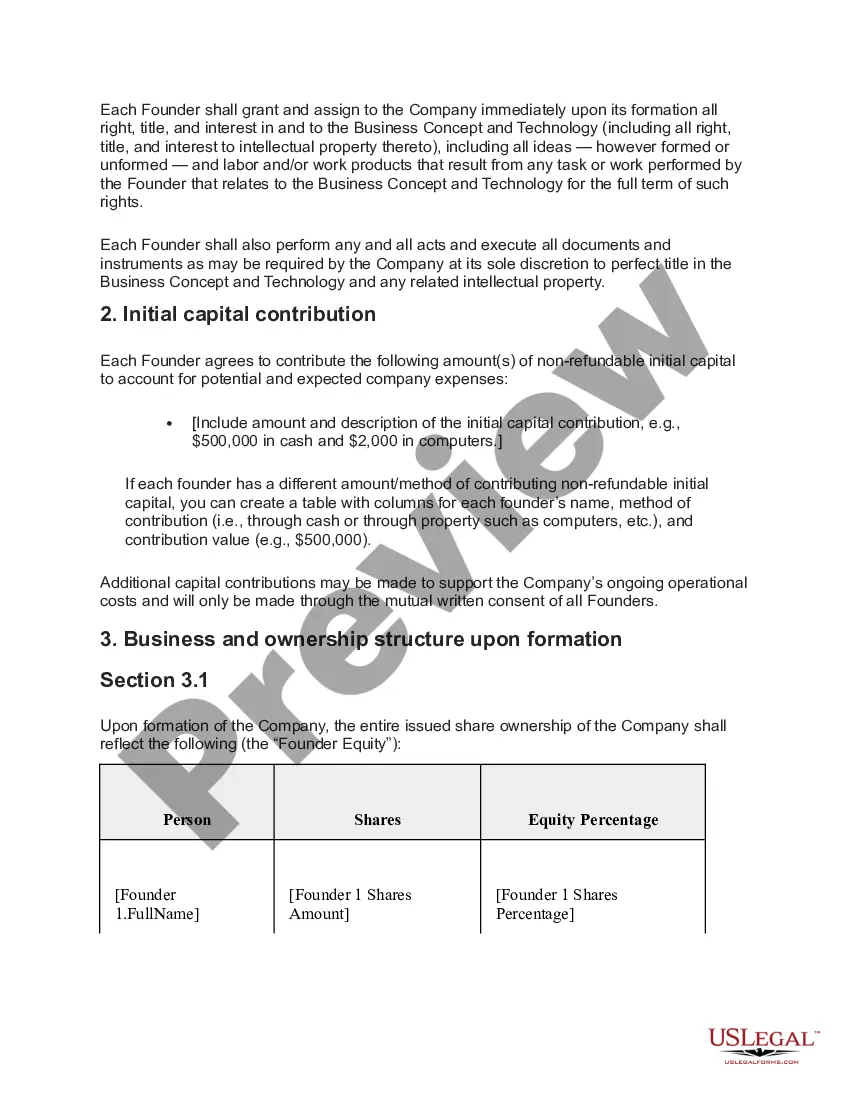 Get Founders Agreement Preview Founders Agreement