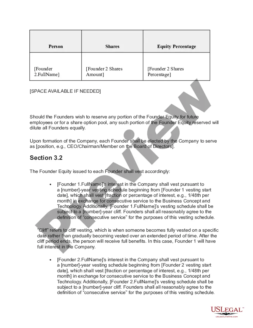 Get Founders Agreement Preview Founders Agreement