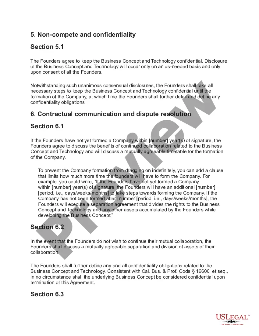 Get Founders Agreement Preview Founders Agreement