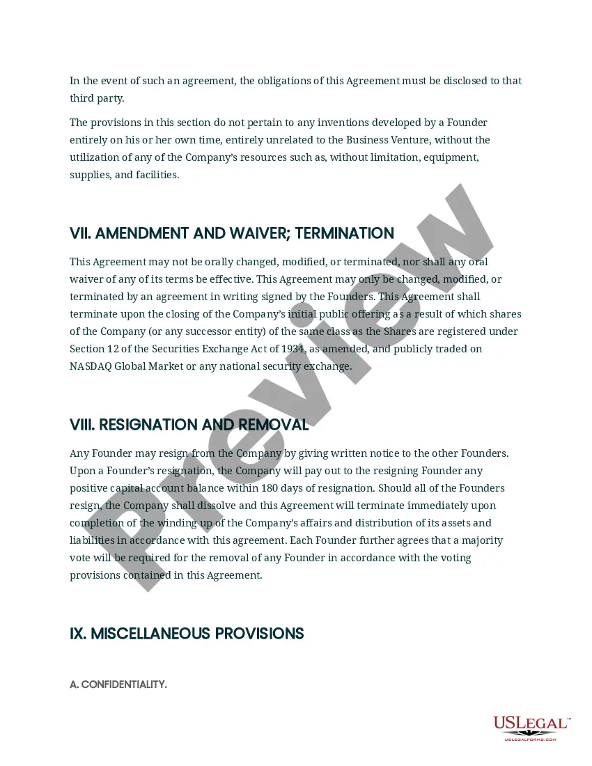 Get Founders Agreement Preview Founders Agreement