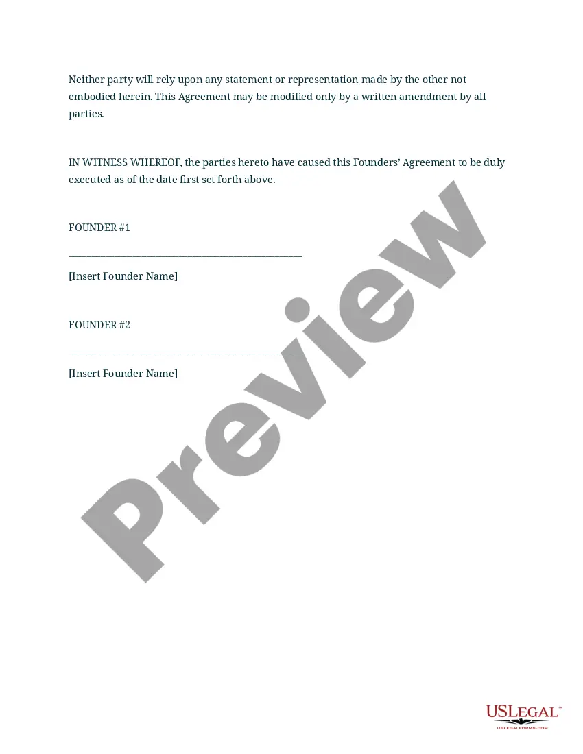 Get Founders Agreement Preview Founders Agreement