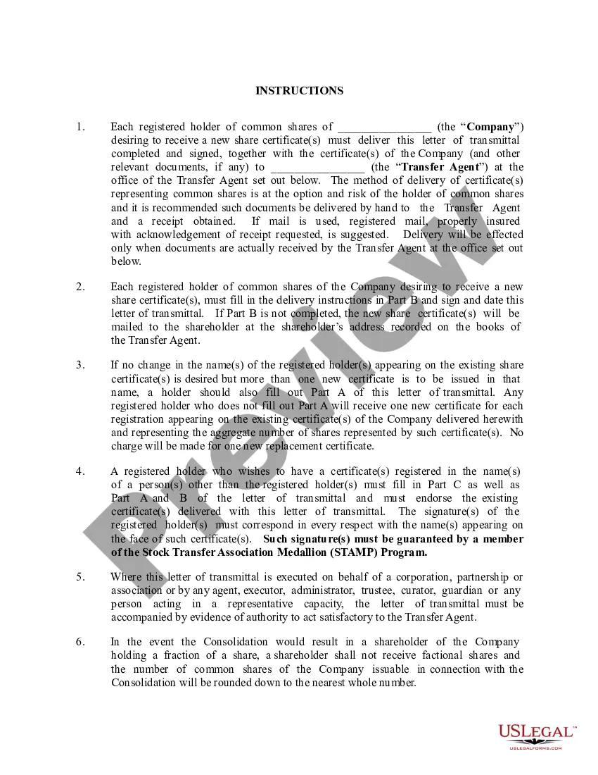 Get Letter of Transmittal Preview Letter of Transmittal