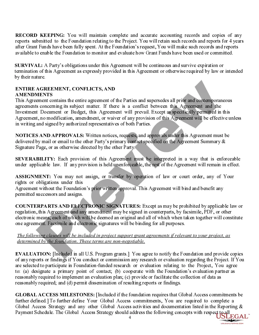 Get Terms and Conditions Project Support Grant Agreement Preview Terms and Conditions Project Support Grant Agreement
