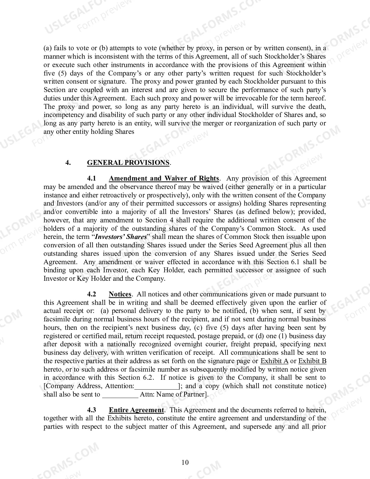 Preview Investors Rights Agreement