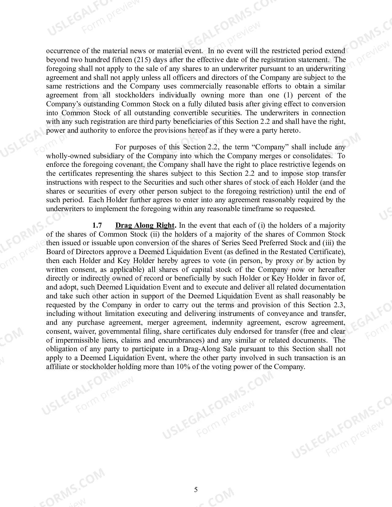 Preview Investors Rights Agreement