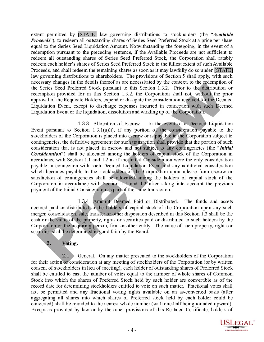 Get Restated Certificate of Incorporation Preview Restated Certificate of Incorporation