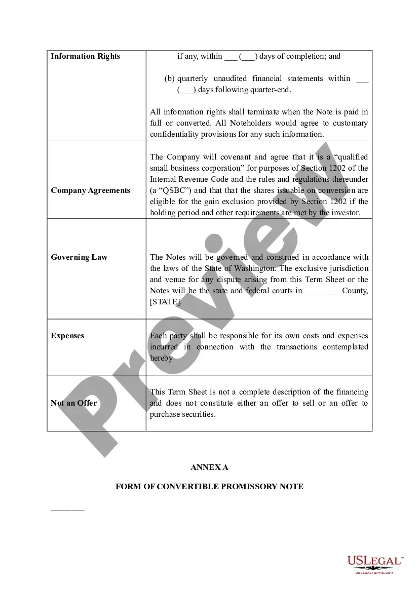 Get Angel Fund Promissory Note Term Sheet Preview Angel Fund Promissory Note Term Sheet