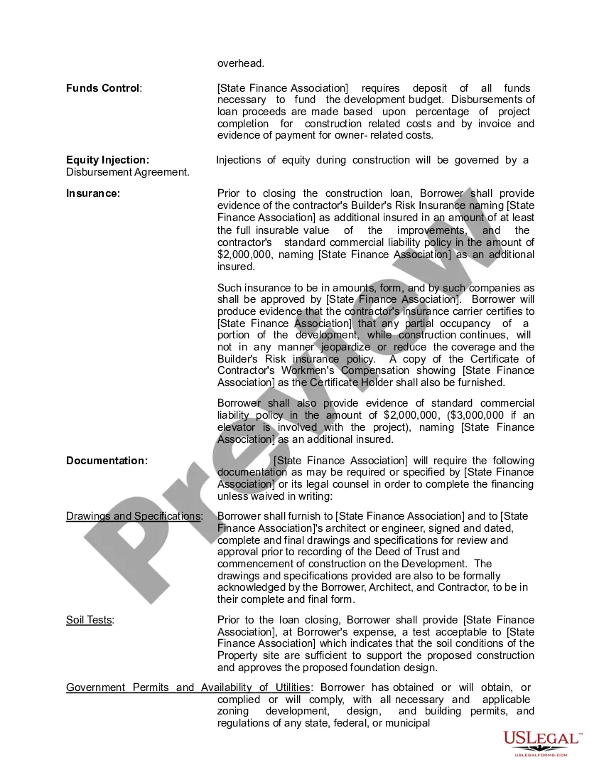 Get Construction Loan Financing Term Sheet Preview Construction Loan Financing Term Sheet