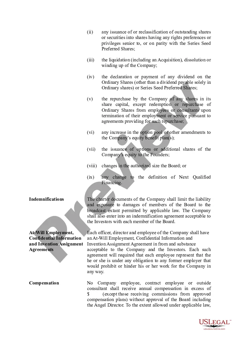 Get Term Sheet - Series Seed Preferred Share for Company Preview Term Sheet - Series Seed Preferred Share for Company
