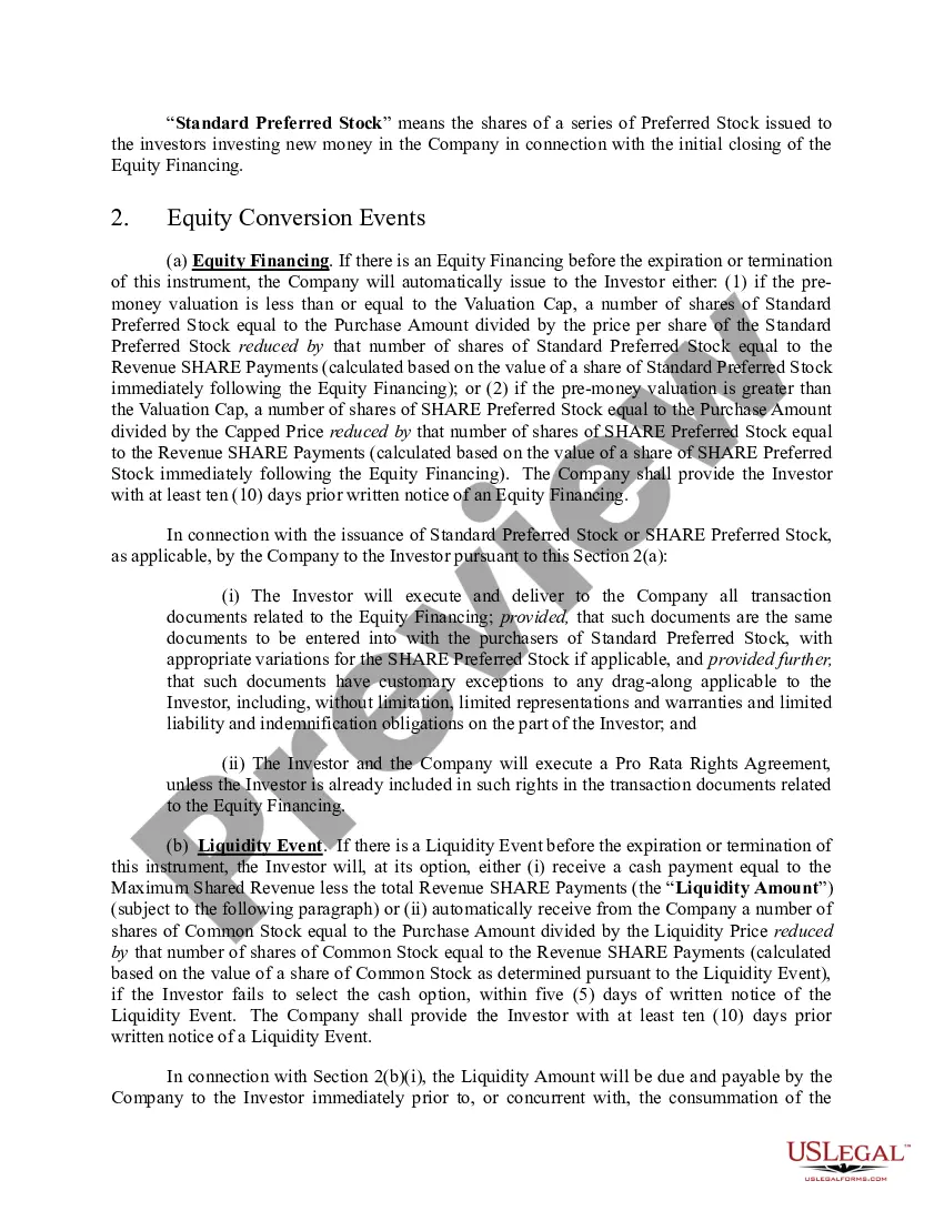 Get Simple Harmonious Agreement for Revenue and Equity Preview Simple Harmonious Agreement for Revenue and Equity