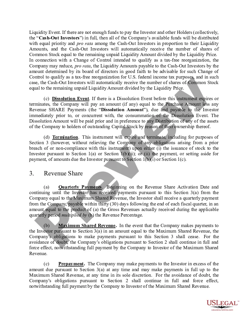 Get Simple Harmonious Agreement for Revenue and Equity Preview Simple Harmonious Agreement for Revenue and Equity