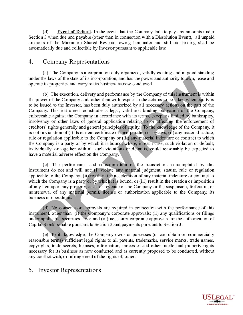 Get Simple Harmonious Agreement for Revenue and Equity Preview Simple Harmonious Agreement for Revenue and Equity