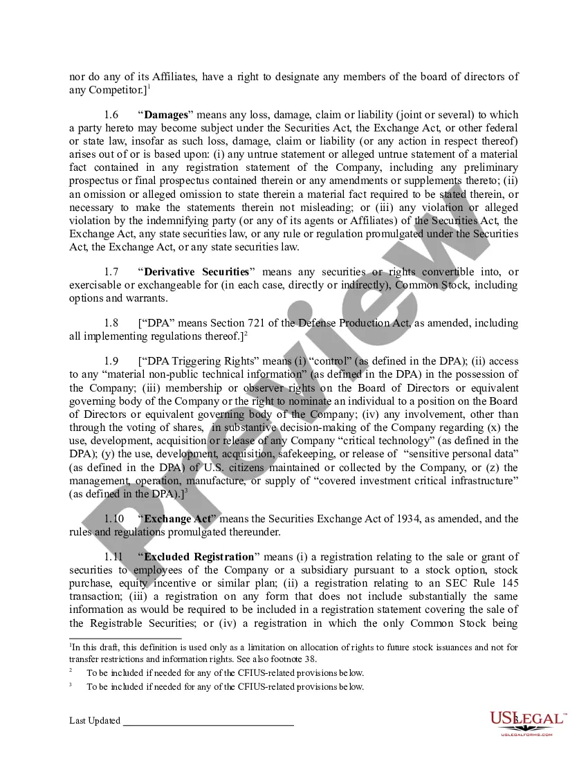 Preview Investors Rights Agreement