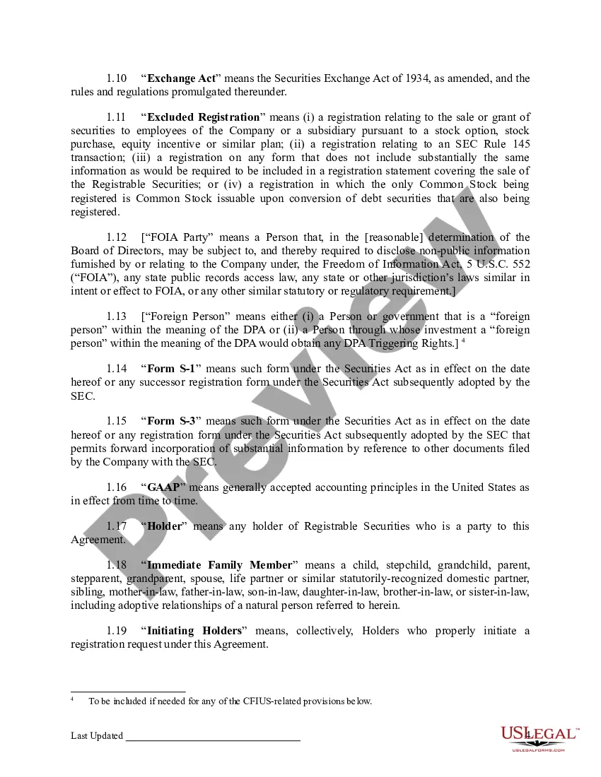 Preview Investors Rights Agreement