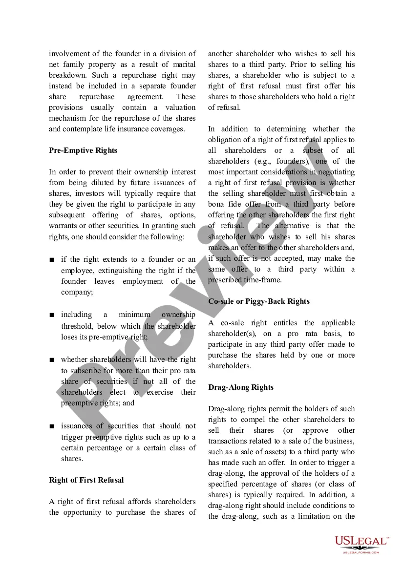 Get Shareholder Agreements - An Overview Preview Shareholder Agreements - An Overview