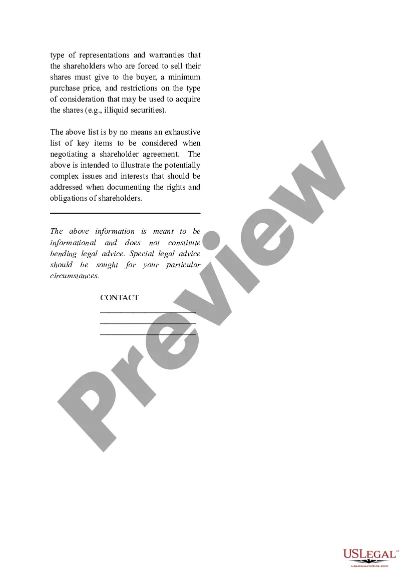 Get Shareholder Agreements - An Overview Preview Shareholder Agreements - An Overview