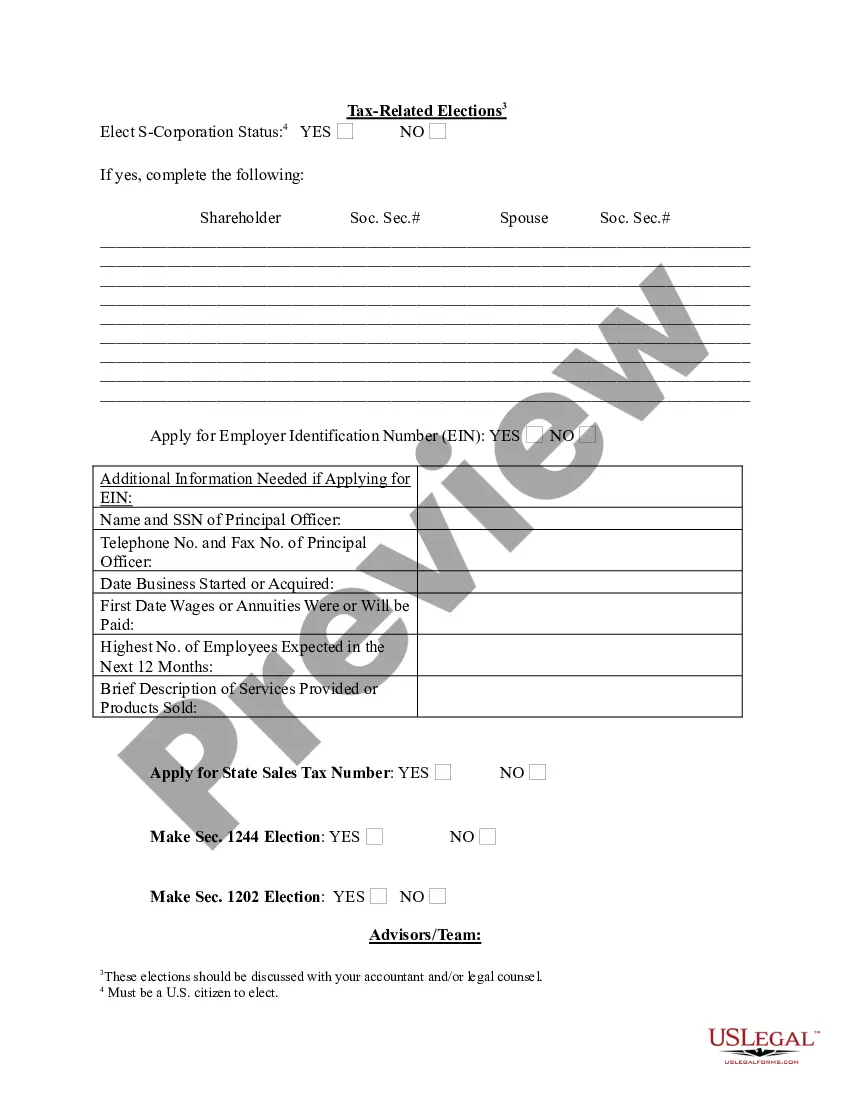 Get Incorporation Questionnaire Preview Incorporation Questionnaire